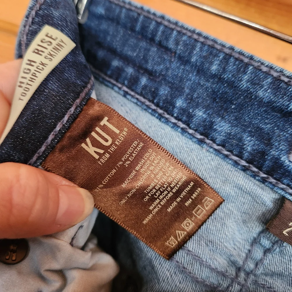 Kut from the Kloth 💜 Toothpick Skinny Dark Wash Low Rise Denim Jeans Sz 2 X 30